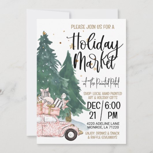 Vakantiemarkt winkelen kaart (Voorkant)