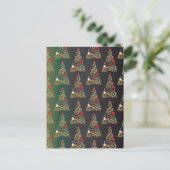 Vakantiemateriaal met groene kerstboomkleur briefkaart (Staand voorkant)