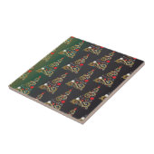 Vakantiemateriaal met groene kerstboomkleur tegeltje (Zijkant)