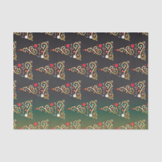 Vakantiemateriaal met groene kerstboomkleur tissuepapier (Voorkant)