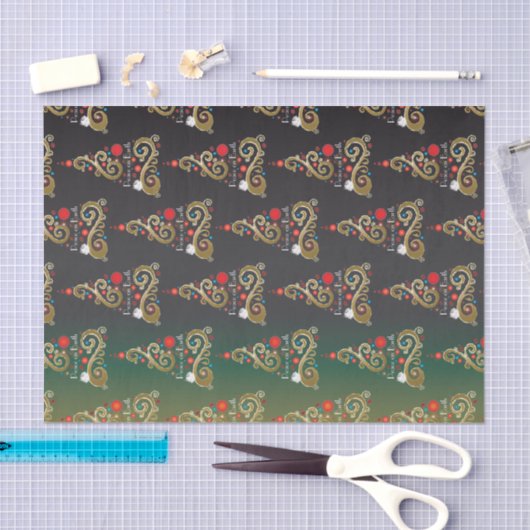 Vakantiemateriaal met groene kerstboomkleur tissuepapier (Craft)