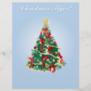 Vakantiembrochure: kleurrijke kerstboom flyer