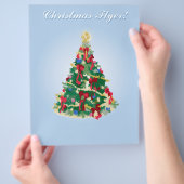 Vakantiembrochure: kleurrijke kerstboom flyer (Hand)