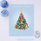 Vakantiembrochure: kleurrijke kerstboom flyer (Enkel)