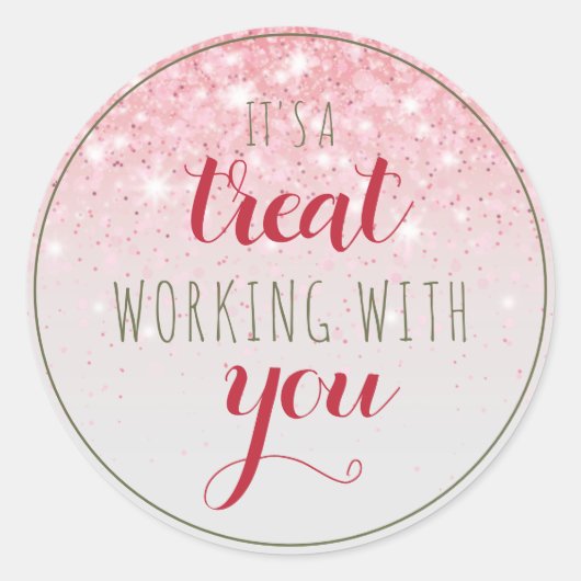 Vakantiemedewerkers Goedkeuring Vrouw Cadeauetiket Ronde Sticker (Voorkant)