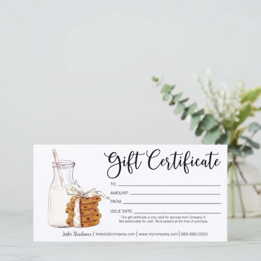 Vakantiemelk en Cookies Cadeaubon (Staand voorkant)