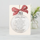 Vakantiemenu Afdrukbaar Ornament Kaart (Staand voorkant)