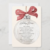 Vakantiemenu Afdrukbaar Ornament Kaart (Voorkant)