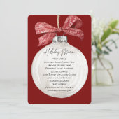 Vakantiemenu Afdrukbaar Ornament Kaart (Staand voorkant)