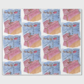 Vakantiemiddag en Groet #1 (Kerstmis) Cadeaupapier (Vlak)