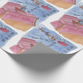 Vakantiemiddag en Groet #1 (Kerstmis) Cadeaupapier (Hoek)