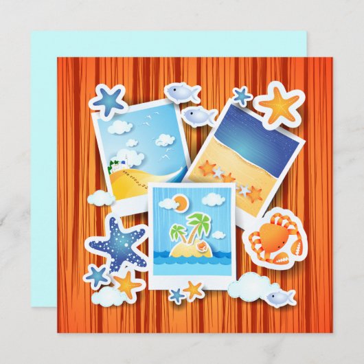 Vakantieminneringen, uitnodiging (Voorkant / Achterkant)