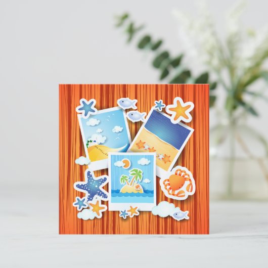 Vakantieminneringen, uitnodiging (Staand voorkant)