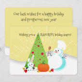 Vakantiemix sneeuwpop chef catering kerstkaart (Voorkant / Achterkant)