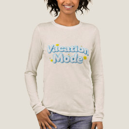 Vakantiemodus 3D-opgemaakte typografie Daisy Lange Tri-Blend Shirt