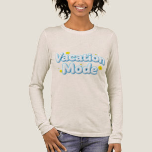 Vakantiemodus 3D-opgemaakte typografie Daisy Lange Tri-Blend Shirt