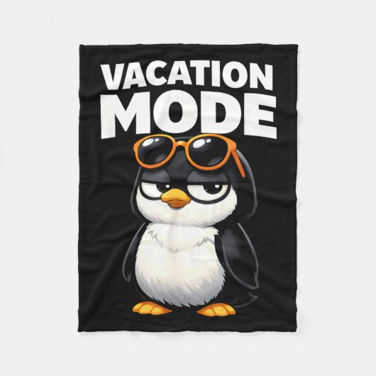 Vakantiemodus Cute Pinguïn Grappig Schattig Dier Fleece Deken (Voorkant)