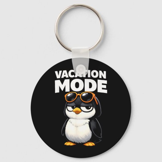 Vakantiemodus Cute Pinguïn Grappig Schattig Dier Sleutelhanger (Voorkant)