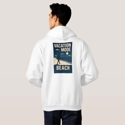 Vakantiemodus strand hoodie (Achterkant volledig)