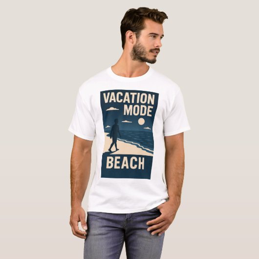 Vakantiemodus strand t-shirt (Voorkant volledig)