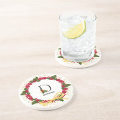 Vakantiemonogram Initiaal D Persoonlijk Zandsteen Onderzetter (Zijkant)