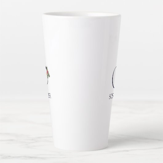 Vakantiemonogram Initiaal S en naam Latte Mok (Voorkant)