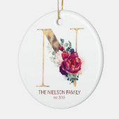 Vakantiemonogram Pas getrouwd of familieformaat: w Keramisch Ornament (Links)