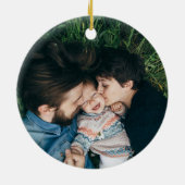 Vakantiemonogram Pas getrouwd of familieformaat: w Keramisch Ornament (Achterkant)