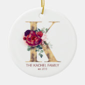 Vakantiemonogram Pas getrouwd of familiefoto Keramisch Ornament (Voorkant)