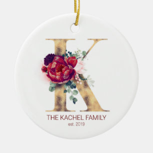 Vakantiemonogram Pas getrouwd of familiefoto Keramisch Ornament