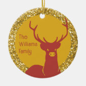 Vakantiemonogram van Gold Delen Re Keramisch Ornament (Voorkant)