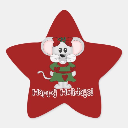 Vakantiemuis Prettige feestdagen! Ster Sticker (Voorkant)