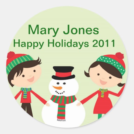 Vakantienaamlabels voor feestjes ronde sticker (Voorkant)