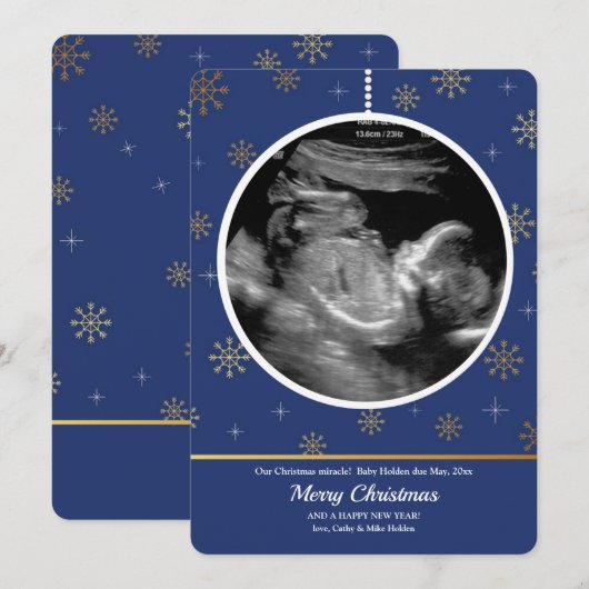 Vakantieornament Ultrasound Holiday Card Feestdagenkaart (Voorkant / Achterkant)