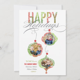 Vakantieornamentekaart Feestdagenkaart