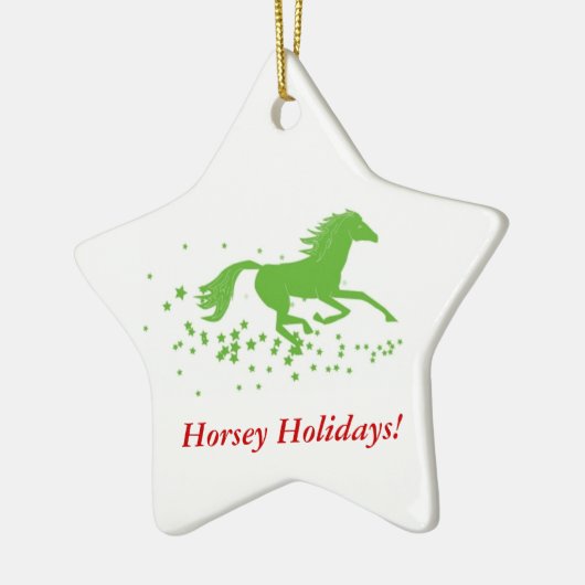 Vakantiepaard: Horsey Feestdagen. Keramisch Ornament (Links)