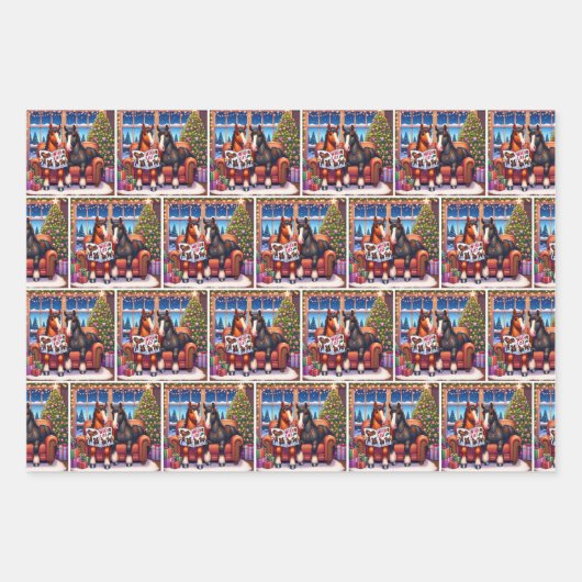Vakantiepaard Leuke Kerst Inpakpapier Vel (Voorkant 2)
