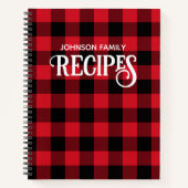 Vakantiepakket Rood en Zwarte Buffalo Controle Fam Notitieboek (Voorkant)