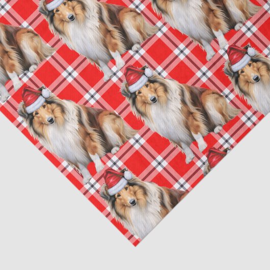 Vakantiepakketten voor Rough Collie Dog Christmas Tissuepapier (Detail)