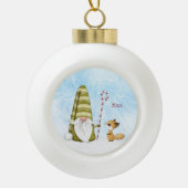 Vakantiepalk en Aangepast jaar voor feestdagen Keramische Bal Ornament (Voorkant)