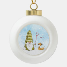 Vakantiepalk en Aangepast jaar voor feestdagen Keramische Bal Ornament