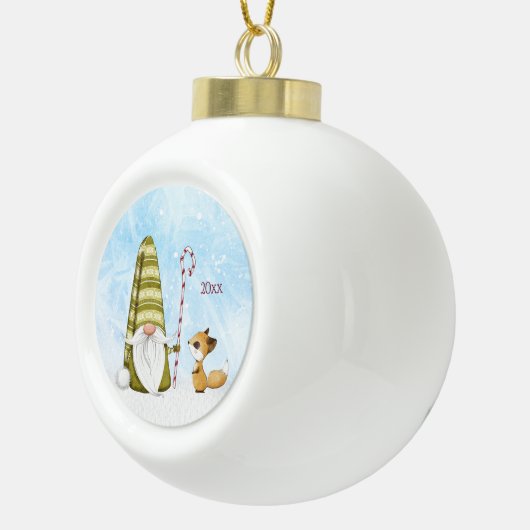 Vakantiepalk en Aangepast jaar voor feestdagen Keramische Bal Ornament (Rechts)