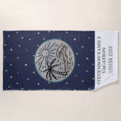 Vakantiepalm van de zon- en vun-reeks strandlaken (Voorkant)