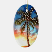 Vakantiepalmen op zonsondergang keramisch ornament (Rechts)