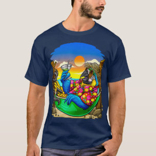 Vakantiepalrot van vlindervloeren met een cocktail t-shirt