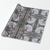 Vakantiepand en kardinalen cadeaupapier (Uitgerold)