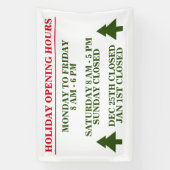 Vakantiepaneel openingstijden buitenshuis spandoek (Verticaal)