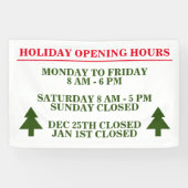 Vakantiepaneel openingstijden buitenshuis spandoek (Horizontaal)