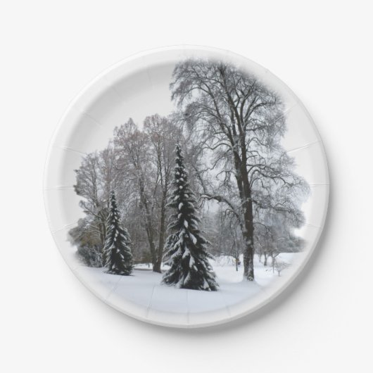 Vakantiepapier Borden Winter Wonderland Borden Papieren Bordje (Voorkant)