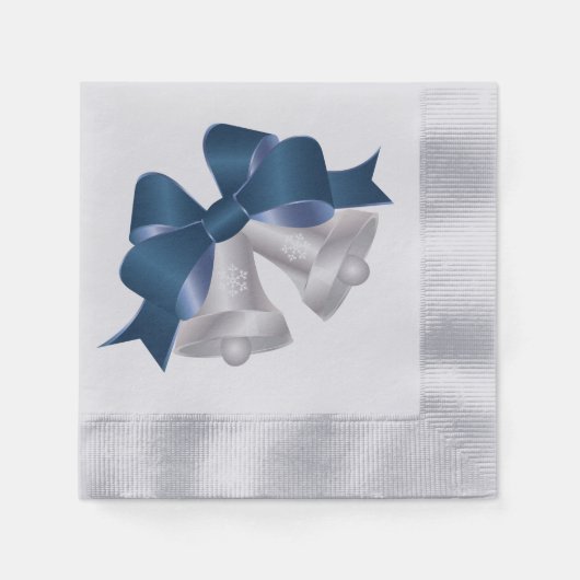 Vakantiepapier Napkins-Silver Bells Servet (Voorkant)